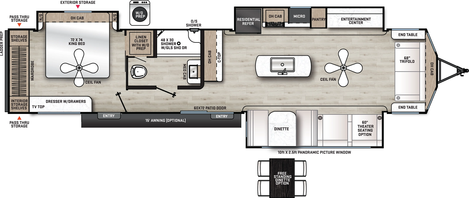 Aurora Destination Series 39FLTS Floorplan